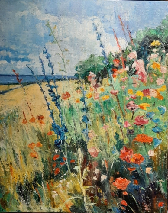 Bloemen aan zee